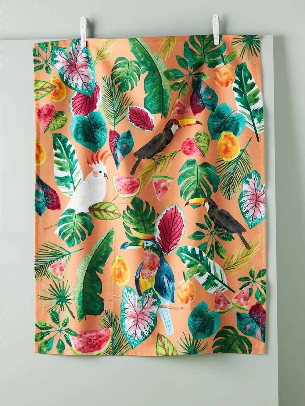 New🌟Anthropologie-Tropical Toucan Dish Towel